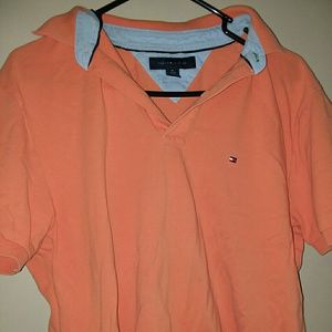 Tommy Hilfiger Medium mens Orange polo shirt